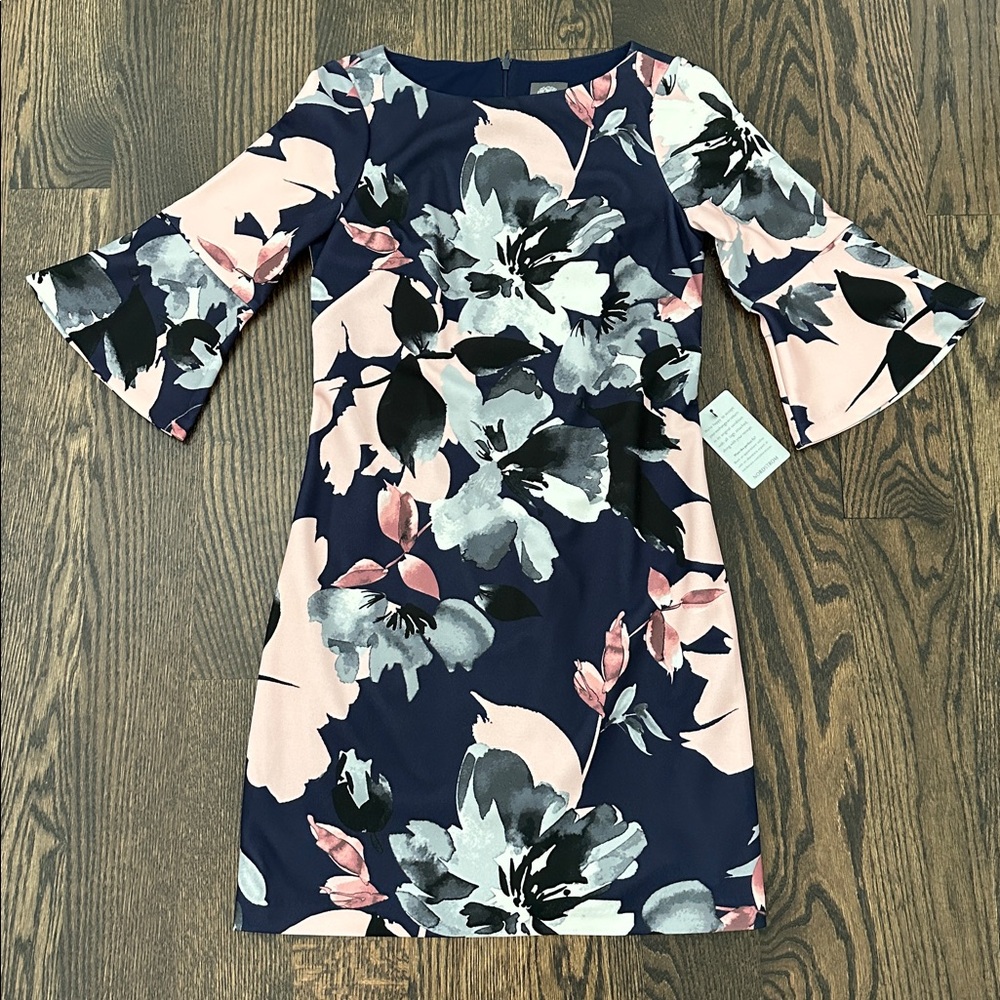 Vince Camuto Abstract Floral Dress